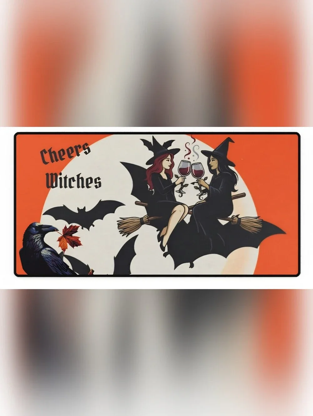 NWT Mouse Pad / Desk Mat Halloween Theme Cheers Witches 31.5